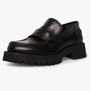 Steve Madden Lawrence Lug Sole Black Loafers